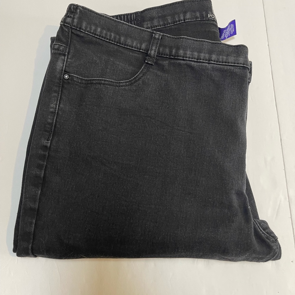 Womens Secret Slimmer Power Stretch 24W Black Denim Jeans